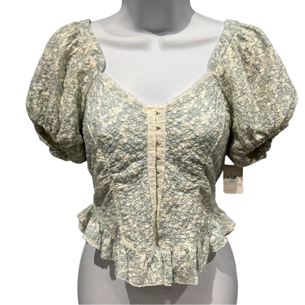 Free People Oh Baby Peplum Top Bohemian Small New with Tag